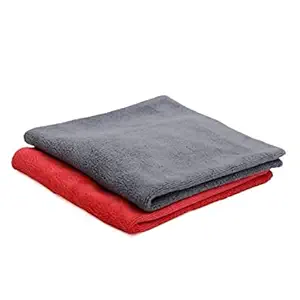 Edu Toys Microfiber Cloth - 30 x 30 cms Cloth Size - 300 GSM Red and Grey - Multipurpose use - Automobile Microfibre for Cars Bikes Cleaning Polishing Washing. (4 = 2 RED + 2 Grey)