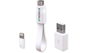 POWERME CableZ - PowerBank - Cavo Carica Batteria per Smartphone e Tablet - Cavo di Alta Qualità con Adattatore USB e compatibile Apple (Bianco)