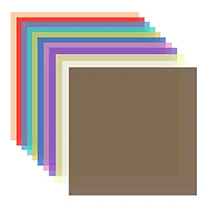 11 Colors/Set Transparent Lighting Filter 30 * 30cm/ 12 * 12in Coloured Overlays Tinted Correction s Light Filters Sheets for LED Light Studio Flash Strobe DJ Light