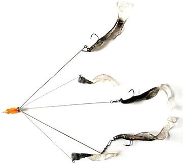 TY 1PCS Fishing Lure 5-Arm Alabama Rig Umbrella Rig Hard Bait Fresh Water Shallow Water Bass Walleye Crappie Minnow Fishing Tackle(random color)