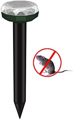 Solar Lights,Advanced Solar Power Sonic Wave Mole Snack Deterrent and Repeller ON/OFF Button for Garden Yard Field Farm, Electronic Rechargeable Battery Mice Repellent-No Poison,No Chemical(2#)