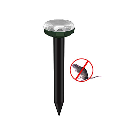Solar Lights,Advanced Solar Power Sonic Wave Mole Snack Deterrent and Repeller ON/OFF Button for Garden Yard Field Farm, Electronic Rechargeable Battery Mice Repellent-No Poison,No Chemical(2#)