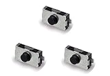3 Tactile Micro Switches - 2 legs Silver Black top