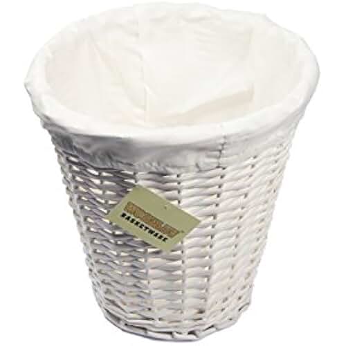 Amazon.co.uk white wicker waste paper basket