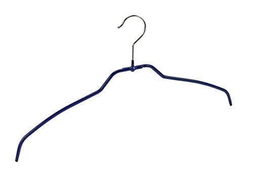 WENKO 10412411100 Formbügel Slim 42 – 4er Set Kleiderbügel, rutschhemmend beschichtet, Metall, Kunststoff, 42 cm, dunkelblau - 2