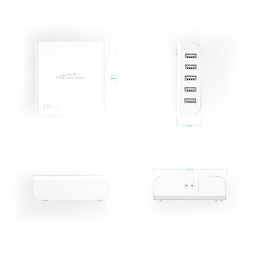 KabelDirekt 5V 8A 40W f  nffach USB Ladeger  t mit IDD Technologie  Intelligente Ger  teerkennung  - volle Kompatibilit  t zu Apple  Samsung  iOS  And