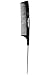 Hair Comb- a Professional Carbon Fibre Metal-Pin Tail Comb by Majestik+, Strength & Durability, Fine Tooth, Black (MPC-005), With Free Bespoke PVC Product Pouch