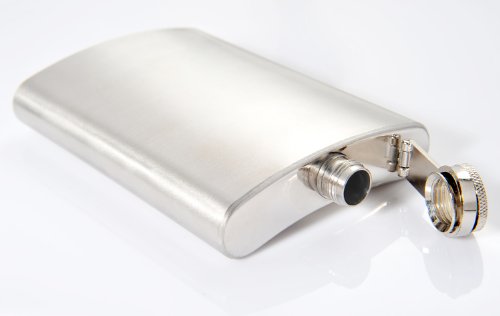 Monumentum Flachmann aus Edelstahl Silver 9 oz. (270 ml), Schraubverschlussdeckel, Farbe Silber (1959 DE) - 6