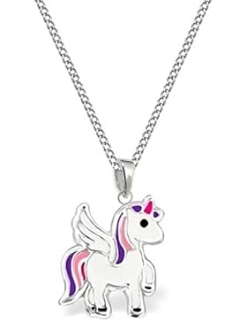 GH* kl. Alicorn Einhorn ANHÄNGER + KETTE 925 Sterling Silber Mädchen Kinder Pedasus Pferd Geschenkidee