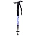 Produktbild Ausziehbar Gehstock Spazierstock mit LED Beleuchtung Griff, Anti-Schock Wanderstock Gehhilfe, Höhenverstellbar Belastbar für Damen und Herren(Blau)