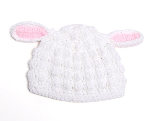 Bigood(TM) Newborn Baby Handmade Crochet Beanie Hat Photograph Props Rabbit White