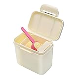 【Tragbar und luftdicht】Dieser Milchpulverbehälter hat elegantes Aussehen und kleinen Format , leicht zu tragen, einfach mit einer Hand zu bedienen; Integrierter Silikonring zur Gewährleistung der Luftdichtheit und verhindert, dass die Milchpulver oder Lebensmittel nass oder schlecht werden