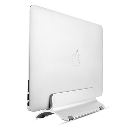 Preisvergleich Produktbild Vertikaler Laptop Ständer, Aluminium Legierungs Schreibtisch Halter Raum Einsparung Standplatz für iPad Pro / MacBook Air / MacBook Pro / Surface Pro und anderes Laptop Notizbuch(Mit zwei Größen von Pads)