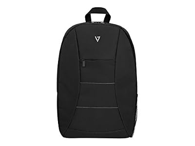 V7 Professional Frontloader Sacoche pour Ordinateur Portable, Housse pour Ordinateur Portable jusqu'à 40,6 cm Noir/Gris Accents Essential - Sac à Dos 16.1 inch Noir