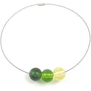 Moderne Kette mit Kugeln aus Muranoglas Glas-Schmuck Perlen-Kette Unikat handgemacht Geschenk für die beste Frau der Welt hellgrün/grün