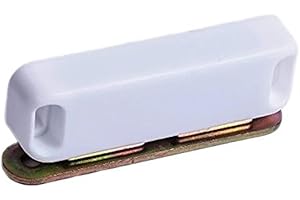 Merriway BH04808 Magnetic Cupboard Cabinet Door Catch, 65mm (2.1/2 inch) with Single Plate and Screws, 8 kg (17.6lb) Pull Strength - White