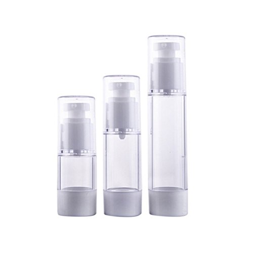 SNNplapla Mini Empty Cosmetic Portable Airless Bottle Pump Cover Travel Skincare(15ML)