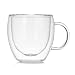 Produktbild JullyeleDEgant 150 ML Doppelschichten Kaffeetasse Mit Griff Wärmedämmung Trinkbecher Milch Tee Tasse Transparente Drink Großes Geschenk