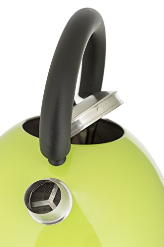 Retro Design Wasserkocher Edelstahl elektrischer Teekessel 1,8 L. 360° (Grün) - 3