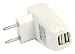 Produktbild Eurosell - Highend Universal Doppel USB Ladegerät - Steckernetzteil Netzteil 2fach 2er USB Stromversorgung - 2 - Ausgänge weiß für Smartphones iphones zb 5 6 7 Tablet iPad Air mini Pro Kindle etc.
