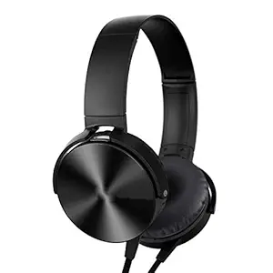 Raptech RT-PLAIN-XB450 Wired Over the Ear Headphone with Mic (Black)