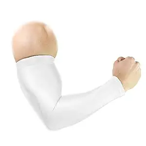 Konex UV Protection Cooling White Arm Sleeves for Men & Women