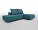 Produktbild Modulsofa-Set BonBon2 S - Schlafsofa für 2 - Ecksofa, Recamiere, Minisofa mit Schlaffunktion türkis blau Liegefläche 160x200cm