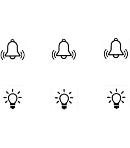 Generisch Schakelsymbolen, 4 stuks, 1 x licht, 1 x ventilator, 1 x AAN en AB pijl, 1 x kloksymbool sticker, silhouet sticker (246/7/8/1) (mat zwart, langste zijde 1,5 cm