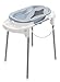 Rotho Babydesign Badestation TOP / 100 cm Breite / Babywanne babybleu perl mit Aufbewahrungsfächer & Badewannenständer, höhenverstellbar / inkl. Wanneneinlage blau und Ablaufschlauch