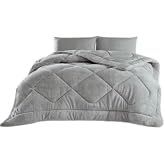 TeksNil Home Tek Kişilik &Ccedil;ift Taraflı Gri Welsoft Yorgan 155 X 215 Zigzak - Damla - Baklava Desen