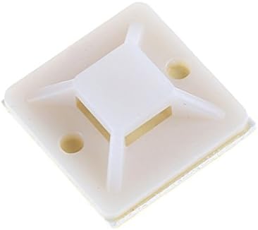 Branco : 100 unidades/pacote 20mm x 20mm Fio de Cabo Zip Tie Mounts Self Adhesive Base De Montagem Grampos Clipe