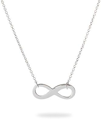 Women Necklace with Infinity Pendant 925 Sterling Silver - Size width 16 mm height 5 mm - lenght cm. 45 - Made in Italy - ELEA MONTECARLO Timeless Collection