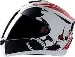 Steelbird Air- Beast Matt Finish with Smoke Visor (Large 600MM, Matt White with Red)