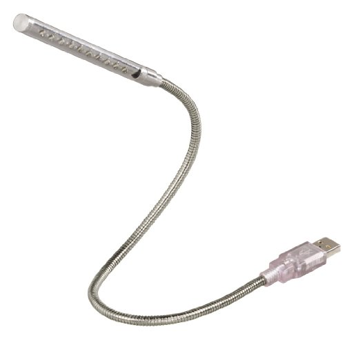 Hama USB LED-Notebooklicht mit flexiblem Schwanenhals, Tastaturbeleuchtung und Leselicht, für PC und MAC (10 weiße UHB- LEDs)