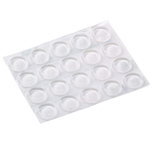 Preisvergleich Produktbild Anladia 20 Stück Elastikpuffer Anschlagpuffer Transparent Selbstklebend / Stoßfänger für Möbel,Schrank,Tür, Notebook, Elektro / Ø 12mm, Höhe 3mm / Rund,Starke Klebekraft,Langlebig