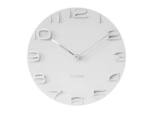 Karlsson KA5311WH Wanduhr On The Edge, weiß mit Zeiger, chrom