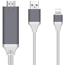 Hoidokly Cable a HDMI 2M AV Digital a HDMI 1080P para Phone XS/XS MAX/XR/X/8/7 /6/5 Series/Pad Air/Mini/Pro/Pod Touch, Compatible con i0S 11 i0S 12 y Antes