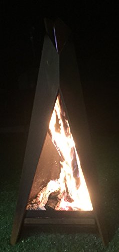 KarmaWorks – XXL Designer Gartenkamin Ofen – Feuerstelle aus hochwertigem Cortenstahl in Rostoptik - 3