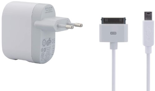 Belkin USB Netzadapter DUO für per USB aufladbare Geräte, iPod/iPhone (inkl. Ladekabel und mini USB Kabel)