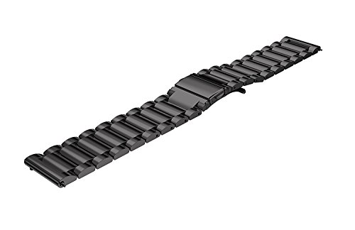 Huawei Watch 2 Armbänder, IVSO Edelstahl Metall Armband Ersatz Uhrenarmband für Huawei Watch 2 Smartwatch (Schwarz) - 2