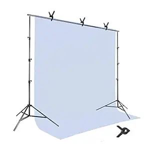 SHOPEE 8 x12 FT White LEKERA Backdrop Photo Light Studio Photography Background with 4pcs Backdrop Support Spring Clamp 4.3