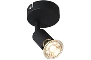 Qazqa Foco moderno negro orientable - JEANY 1 Acero Redonda Adecuado para LED Max. 1 x 35 Watt