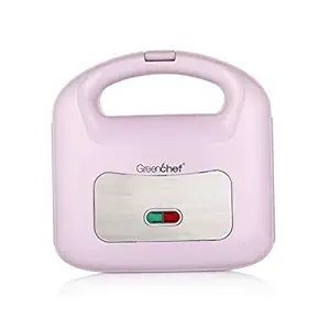 Greenchef Sandwich Maker with Nonstick Grill Plates -750W(Pink)