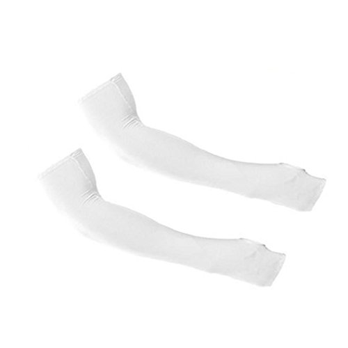 Gemini Fingerlose Arm Sleeves Armstulpen Anti Rutsch Anti UV Running Radsport fär Damen Herren Weiß