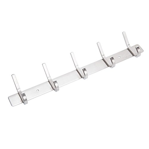 5 Haken Garderobe Hakenleiste Edelstahl Bad Küche Rostfrei Mehrzweckhaken 5 Haken Wandhaken Silber