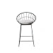 Produktbild Einfache Barhocker Schmiedeeisen Barhocker Schwarz Hochhocker Modern Dining Stuhl Metall Draht Nordic Barhocker Freizeit Café Tisch Stuhl mit Rückenlehne mit waschbaren Matte Kissen