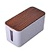 Produktbild LonVe Kabel-Management-Box, Walnuss-Kabel-Aufbewahrungsbox-Organizer-Box für Schreibtisch, TV, PC, Heim und Büro, Kinder- und haustierfreundlich, 23.5 * 11.5 * 12.2cm