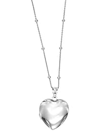 Padre Nostro - Collana sfere alternate 50CM e ciondolo portafoto cuore 23x21MM in Argento 925 Rodiato