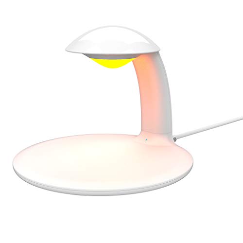 Preisvergleich Produktbild Fast Wireless Charger mit LED Nachttischlampe Dimmbar, Touch Control Schreibtischlampe, RGB Farbwechsel Stimmungslicht, 10W Qi Induktive Ladestation für Samsung, 7.5W Kabelloses Ladegerät für iPhone