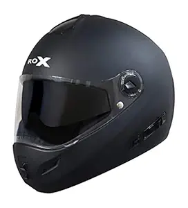 Steelbird SBH-2 ROX High Impact ABS Helmet with Sun-Shield Glossy Black 600 mm c.v with Inner Smoke Visor, Large